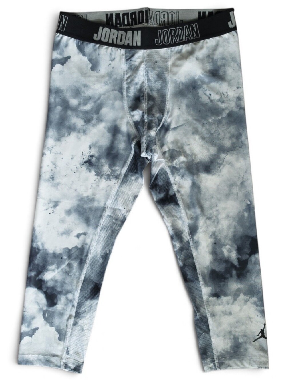Jordan Kids' Black & Gray Cloud Cropped Leggings-Size Boys Large